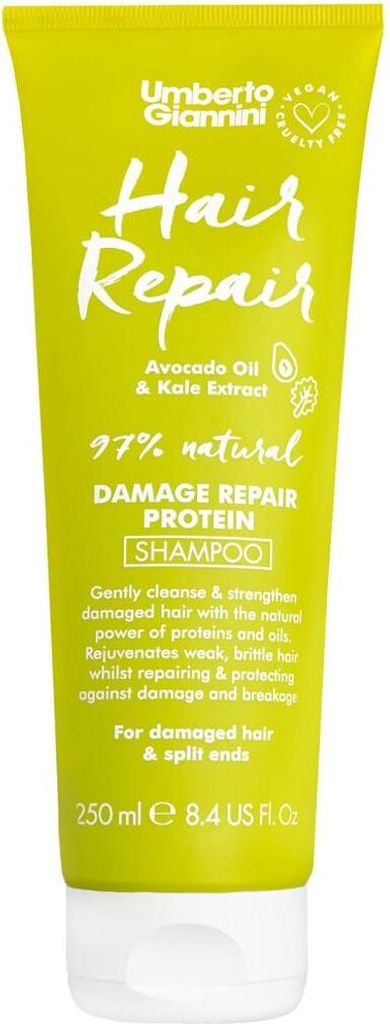 Umberto Giannini Hair Repair Shampoo for Dry and Damaged Hair Vegan and Cruelty Free 250ml