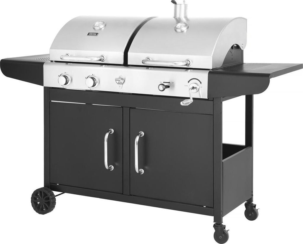 Gaz- und Holzkohle-Grill 2-in-1 "Western" - Schwarz Produktbild 