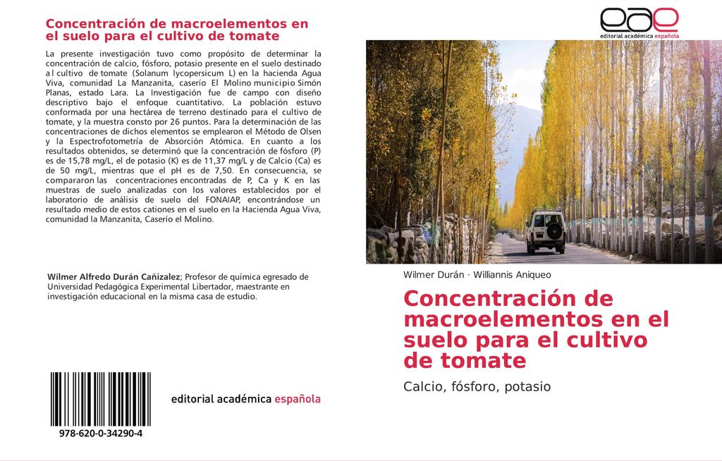 Concentración de macroelementos en el suelo para el cultivo de tomate