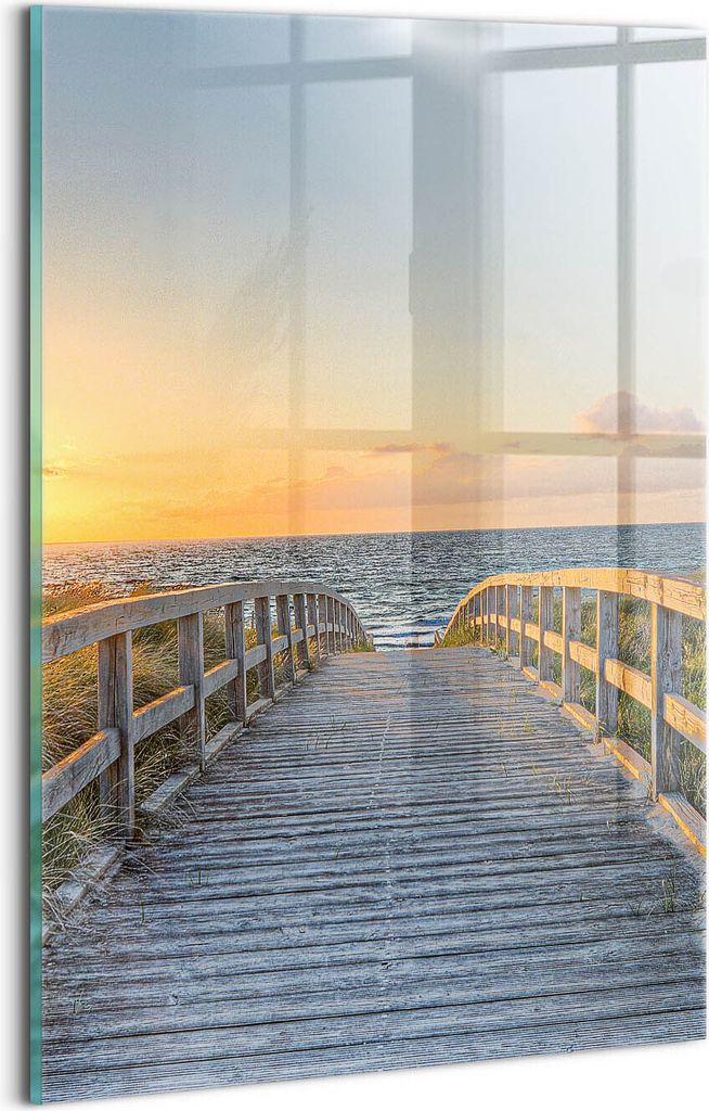Designer Glasbild - Wandbild - Glas Bild - 20x30 cm - Strandurlaub In Deutschland