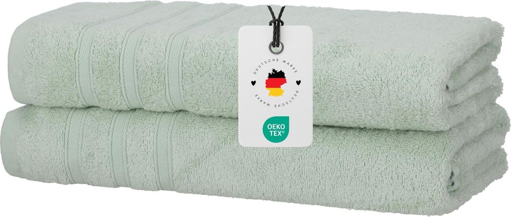 Duschtücher 70x140 cm im 2er Set - 450g/m2, Duschtuch Grün