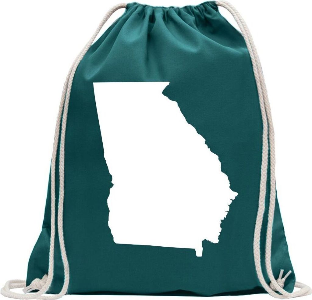 Kiwistar - Turnbeutel - petrol - USA - Georgia Atlanta - Fun Rucksack Sport Beutel Gymsack Baumwolle mit Ziehgurt
