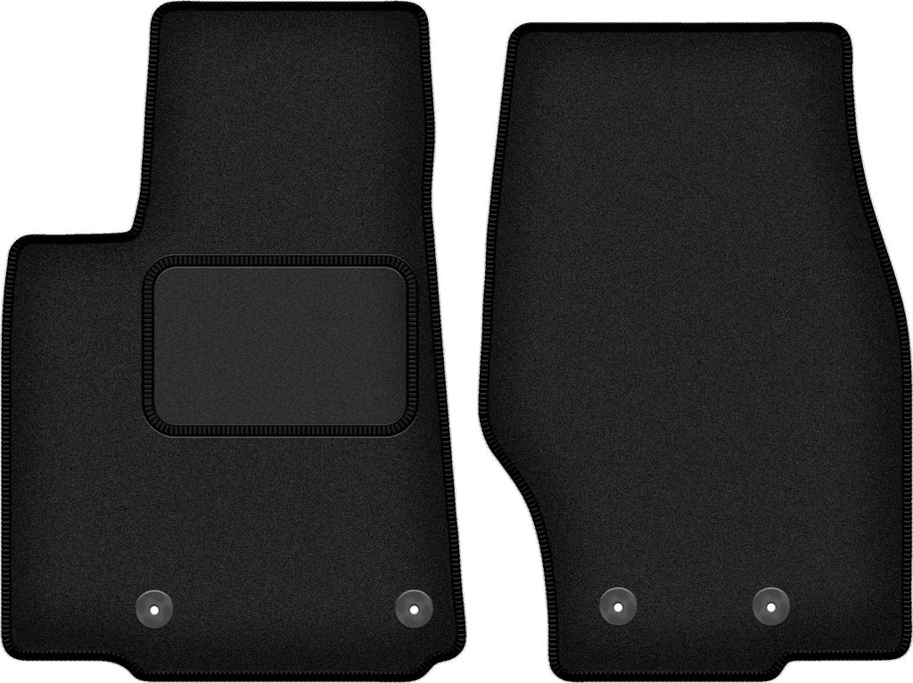 Velours-Fußmatten Vorne passend für Jeep Grand Cherokee 4xe (SUV, Bj. 2021-) – schwarz, passgenau, mit Befestigungen set 2 Stk. - STANDARD