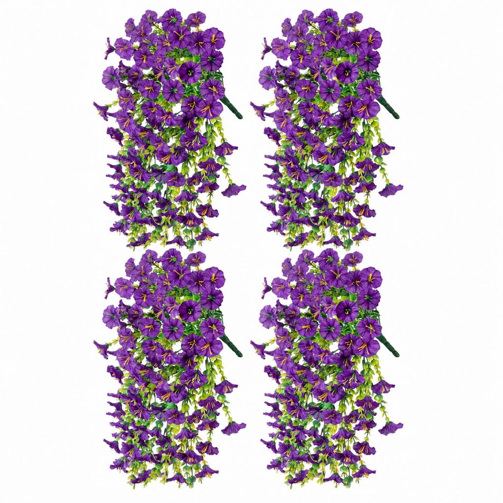 4 Stück Hängend Künstliche Blumen für Draußen, Terrasse, Produktbild 