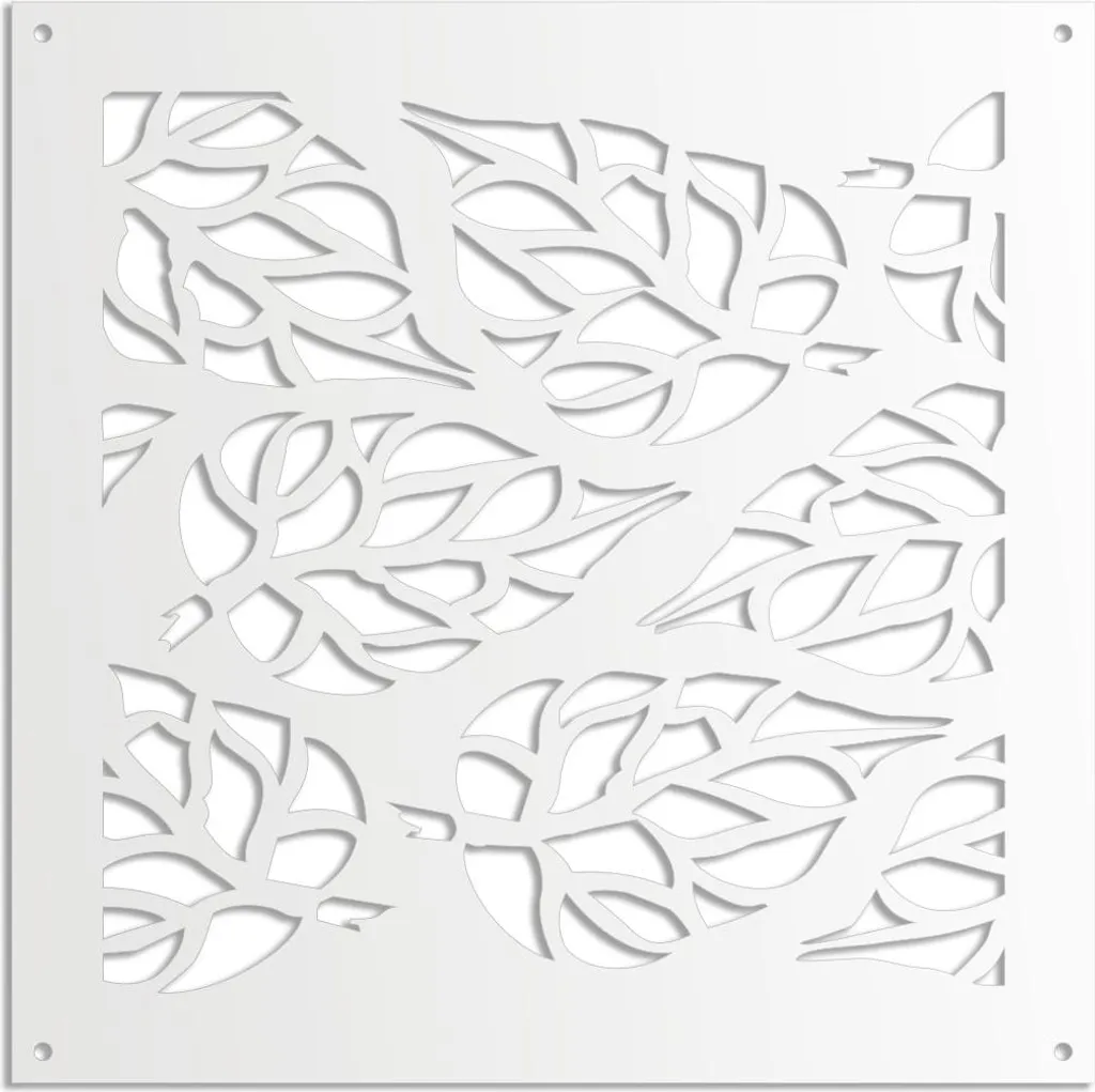BUTTERLEAF Pannello in PVC Bianco Traforato 98x98 cm | Decor Parete