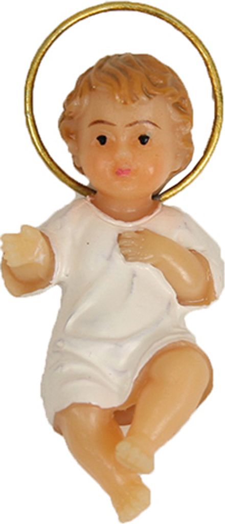 FADEDA Jesuskind mit Kleid und Heiligenschein / Höhe:4 cm / handbemalt / detailgetreue Krippen Figuren - Weihnachten Tisch Dekoration Krippe Zubehör