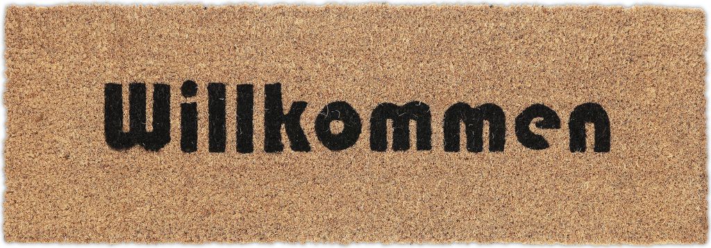 relaxdays Kokos Fußmatte Willkommen schmal Produktbild 
