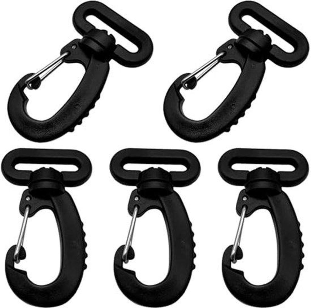 Draaibare Karabijnhaak 25 mm, 6 Stuks, Sterke Vergrendelbare Karabiner für Riemen und Tassen