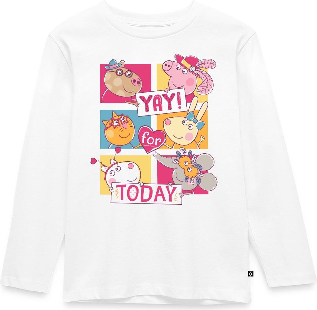 Spreadshirt Peppa Wutz, Pedro, Molly, Luisa, Luzie & Emily Kinder Premium Langarmshirt, 110/116 (4 Jahre), Weiß