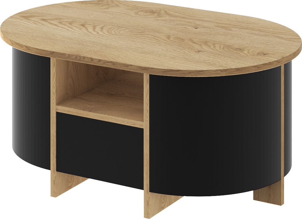 Design Couchtisch HCL-111 Oval Schublade Hochglanz Wohnzimmer Tisch