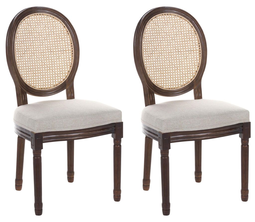 BELIANI Esszimmerstuhl 2er Set Beige Stoff Gepolstert Produktbild 