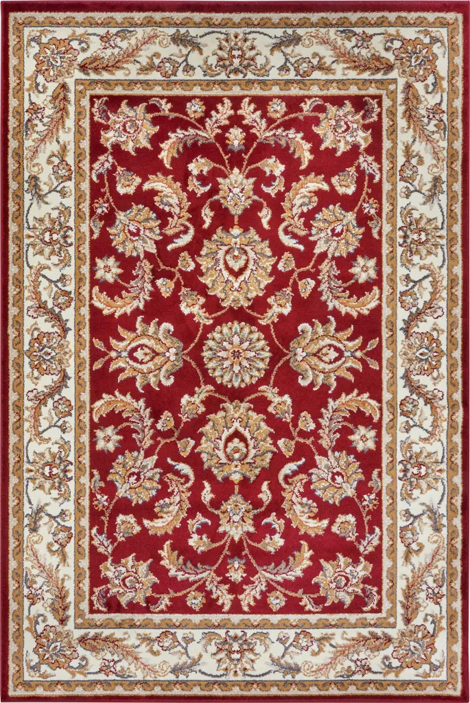Tapis d'Orient Classique Rouge et Crème Reni - Décoration Intérieure