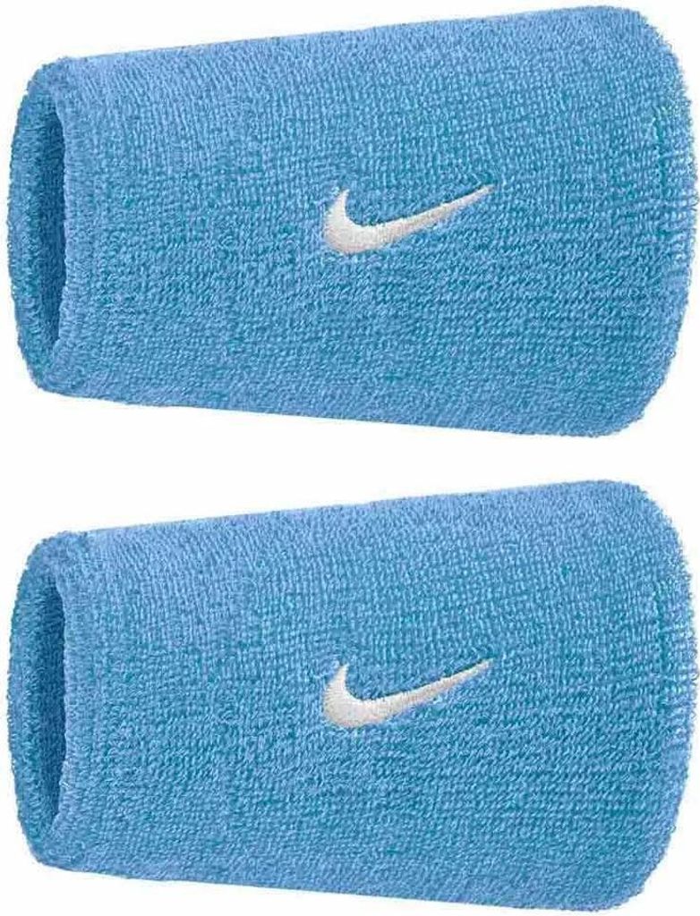 Nike Accessories Swoosh Classic Doublewide Handgelenkband 2 Einheiten Blau Herren,Damen Blau One Size