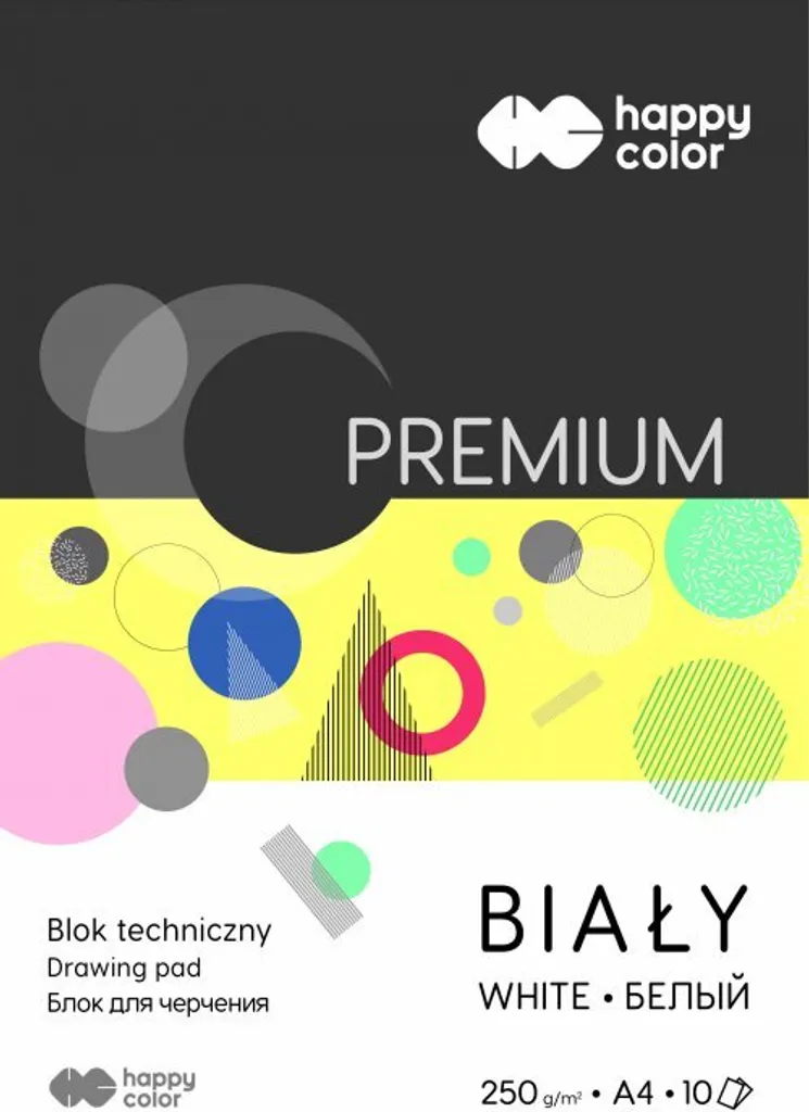 Bloc Happy Color A4 250g Papier à Dessin Épais et Lisse - 20 Feuilles