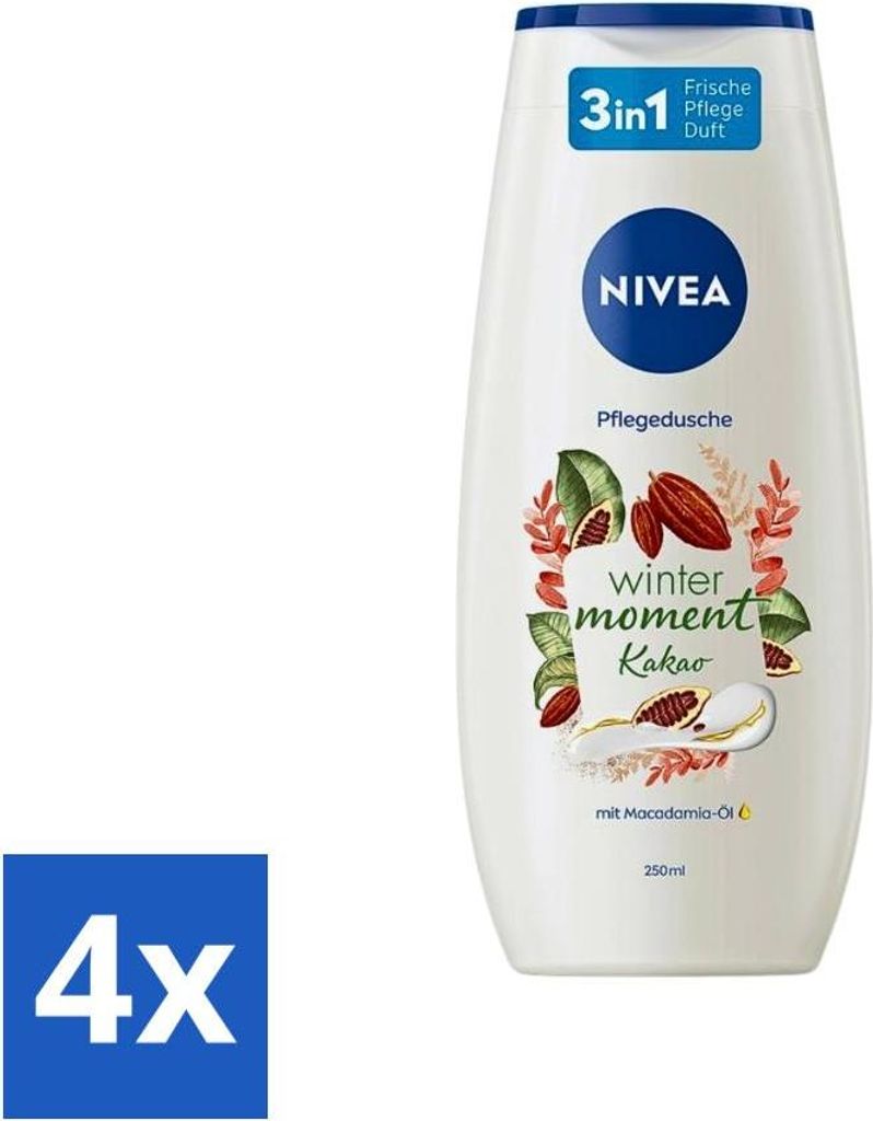 Nivea - Duschgel - Winter Moment Kakao - 250 ml - Vorteilspack - 4 Stücke
