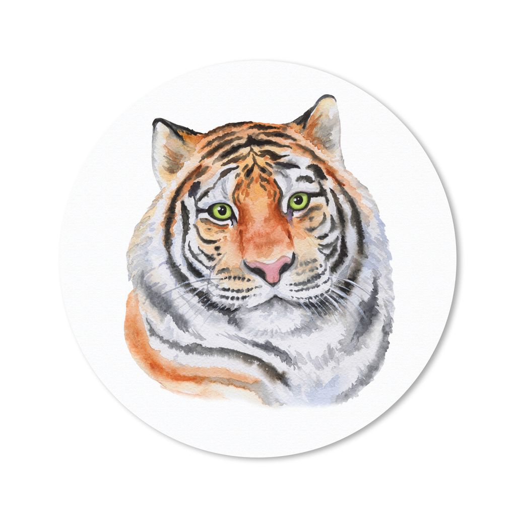 MuchoWow Mauspad Mousepad Tiger - Augen - Grün 20x20 cm - Mousepads - Maus Mat - Pad - Mausunterlage - Schreibtischmatte