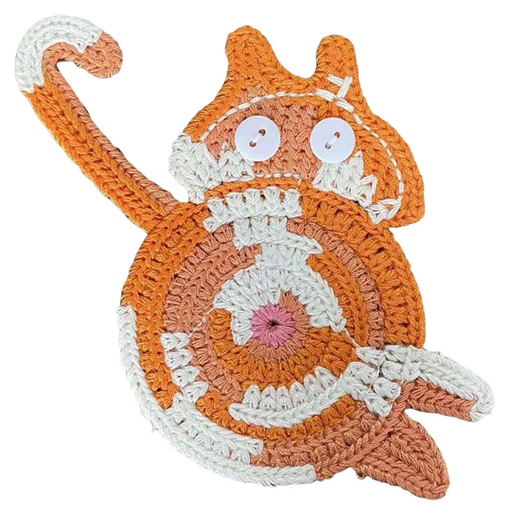 Lustige Untersetzer in Katzenpopo-Form, verspielte, gestrickte Getränkepads, hitzebeständige Untersetzer für Schreibtisch, Küchentheke und Bar