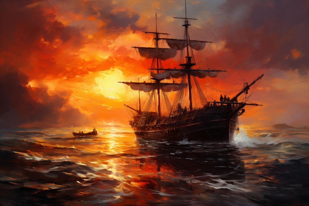 Plakat 45x30cm Feuer auf Wasser