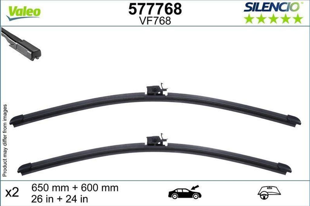 VALEO Wischblatt SILENCIO FLAT BLADE SET Vorne 577768