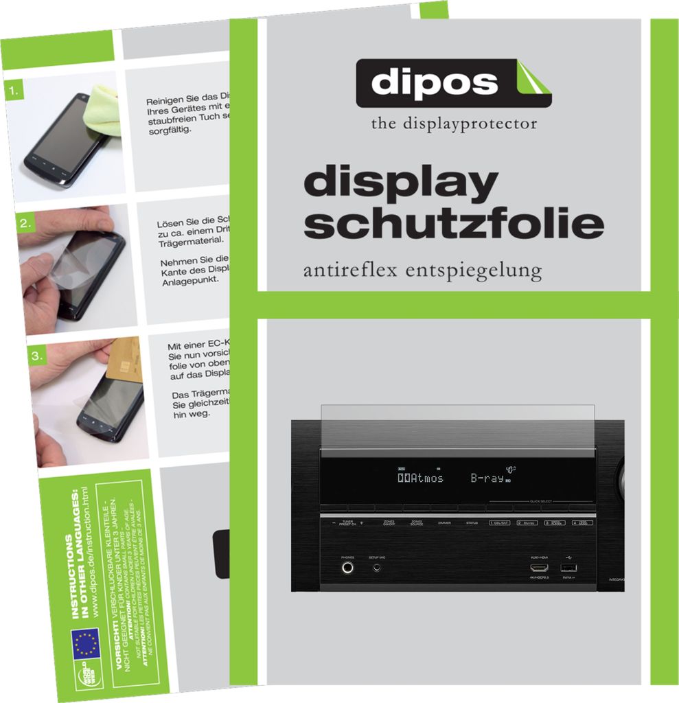 2x Schutzfolie für Denon AVR-X3600H matt Displayschutzfolie Folie Display Schutz dipos