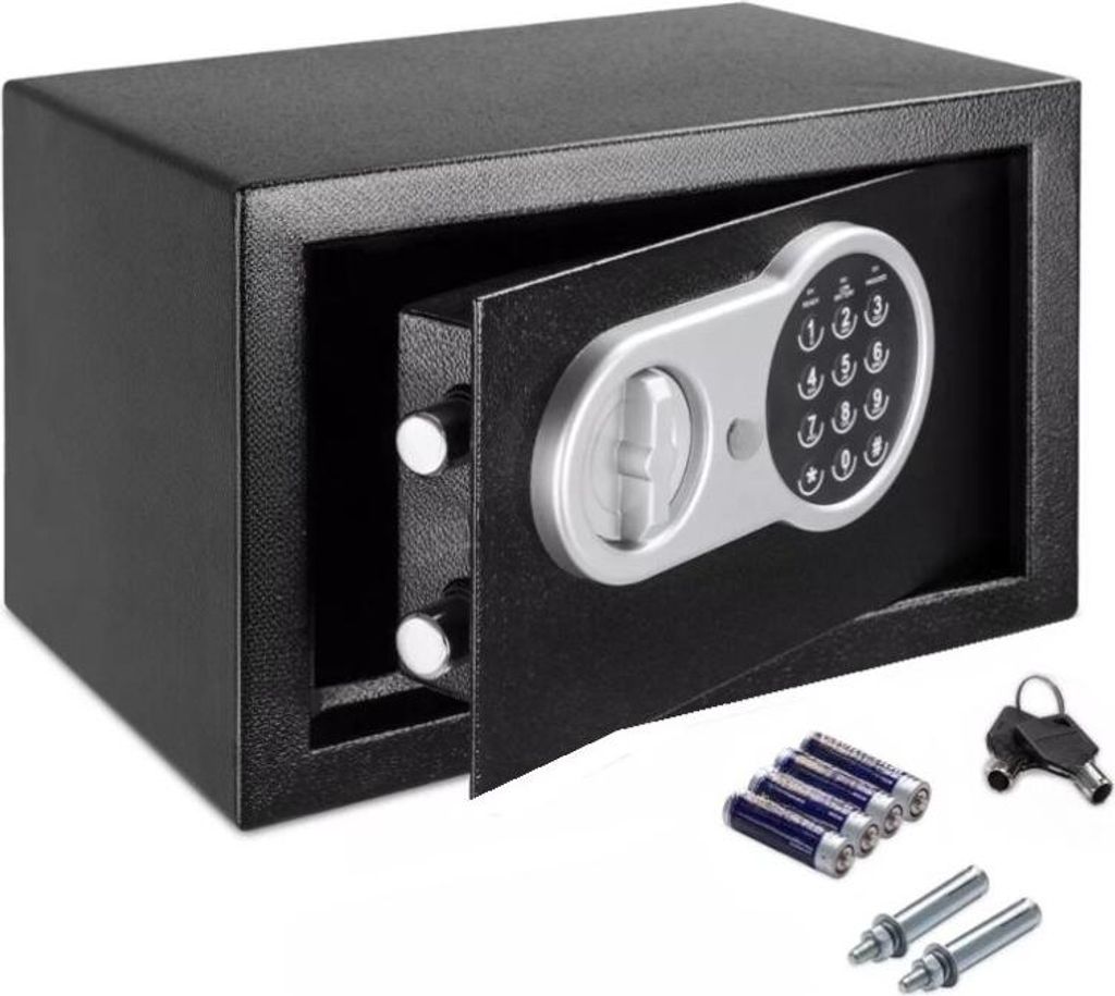 Tresor mit elektronischem Zahlenschloss & Notschlüssel - 8,5 L, 31 x 20 x 20 cm