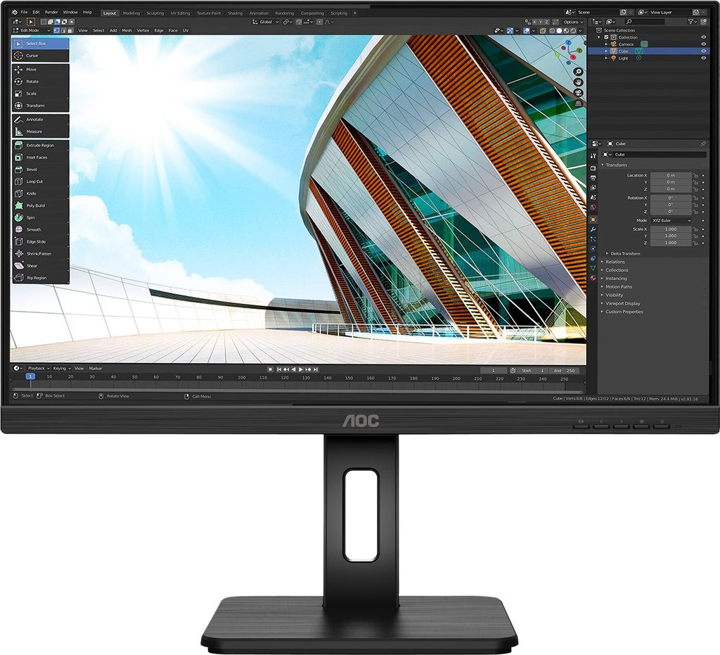 AOC U27P2CA, 68,6 cm (27"), 3840 x 2160 Pixel, 4K Ultra HD, Produktbild 