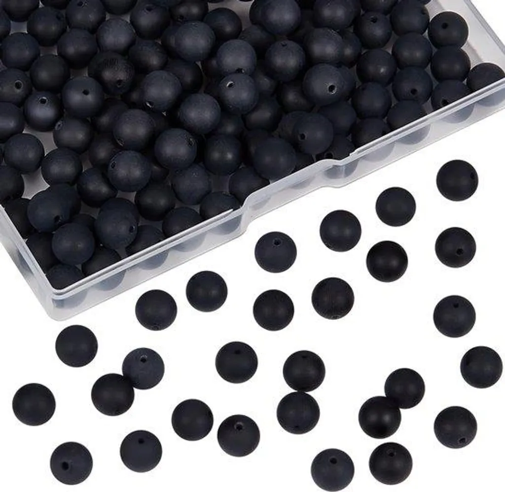 Perles Agate Noire Mate 8mm pour Création Bijoux - Pack de 180