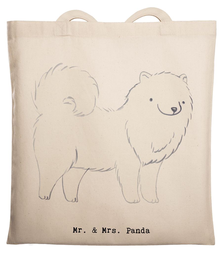 Mr. & Mrs. Panda Jutebeutel Samojede Moment - Transparent - Geschenk, Tasche, Samojedenhund, Tote Bag, Jutetasche, Shopping, Samojedenspitz, Laptop...