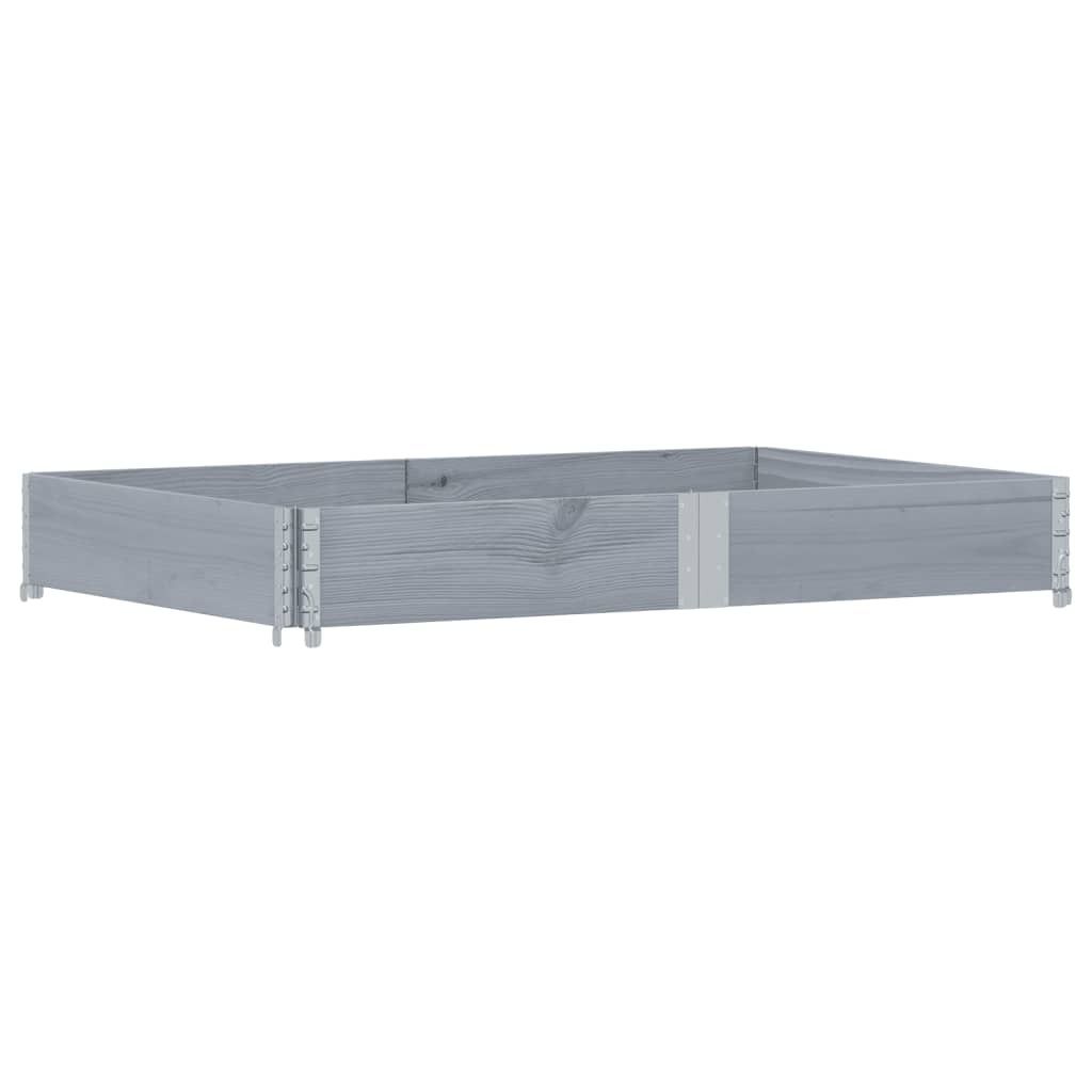 vidaXL Paletten-Aufsatzrahmen Grau 150x100 cm Massivholz Kiefer