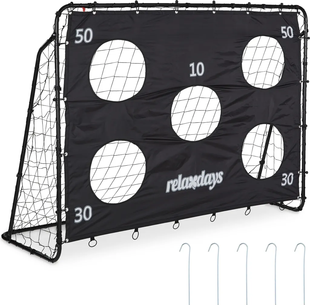But de Football pour Jardin Relaxdays Noir avec Mur de Précision