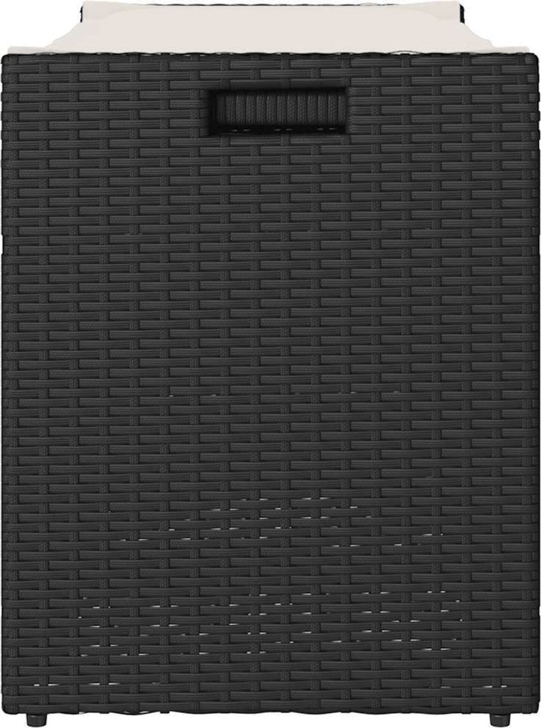 Cassapanca da Esterno con Cuscino Nera 100 cm in Polyrattan Immagine del prodotto 