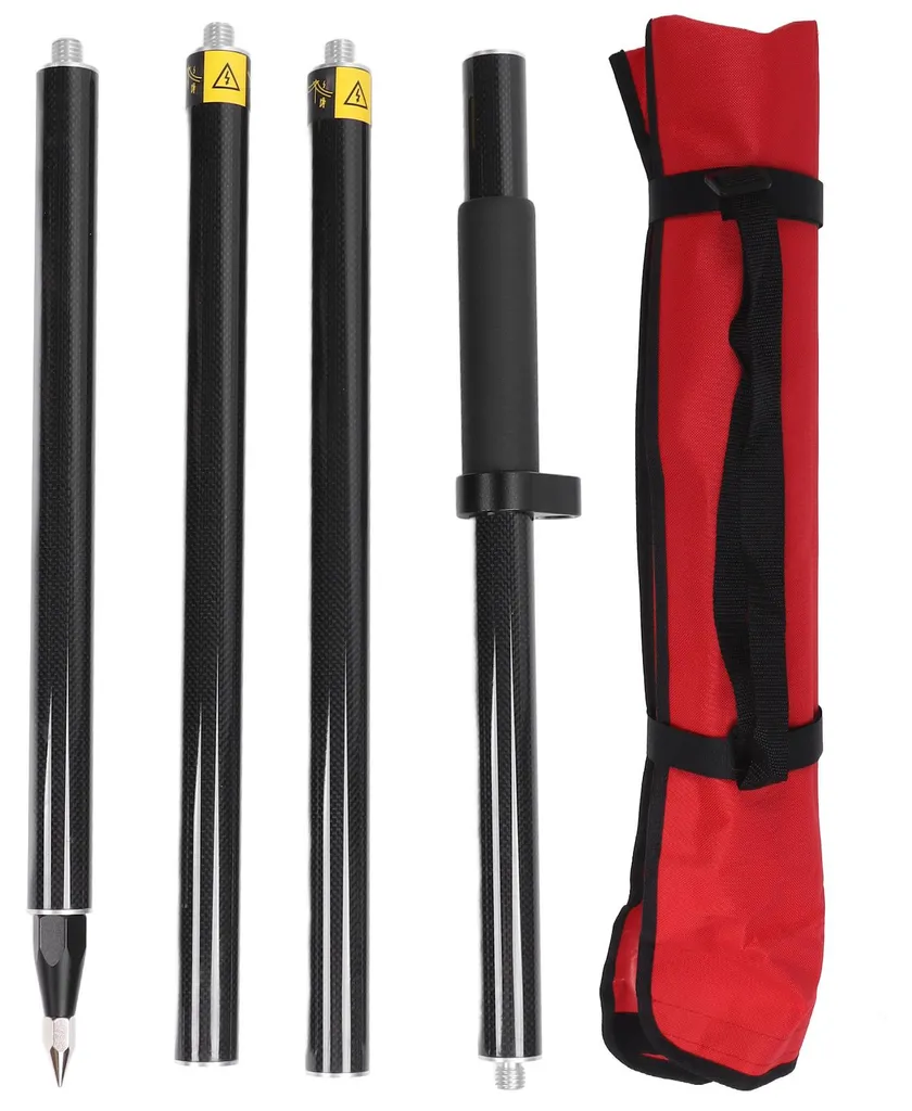 Canne de mesure 2m avec prisme en carbone et module GPS RTK intégré