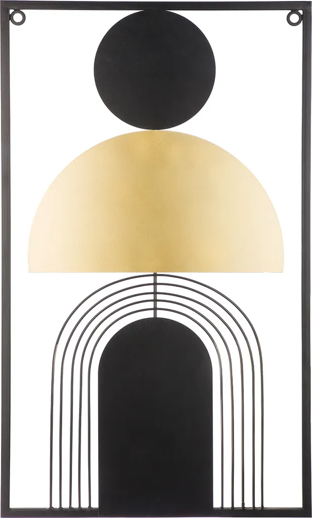 Tableau Mural Métal Design Moderne Noir et Or Moda Gilde - Pack de 2