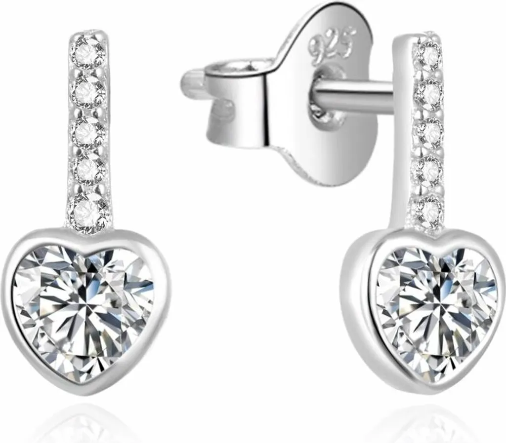 Boucles d'oreilles cœur argent anti-noircissement sans nickel