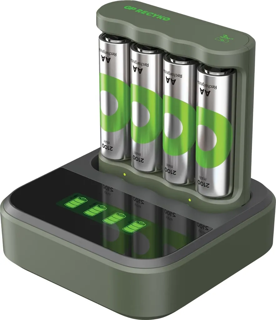 Chargeur de Piles USB GP B441U 4 Emplacements et Lot de Batteries NiMH