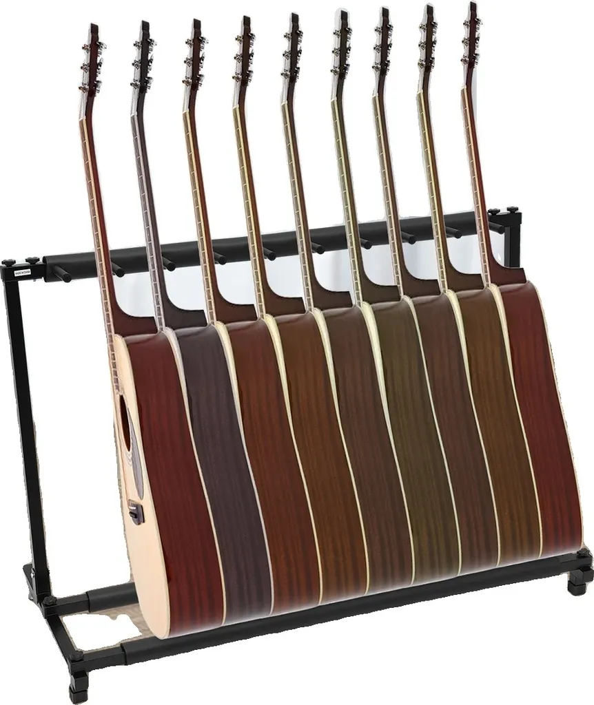 Support de guitare pour 9 instruments en fer robuste avec pieds réglables