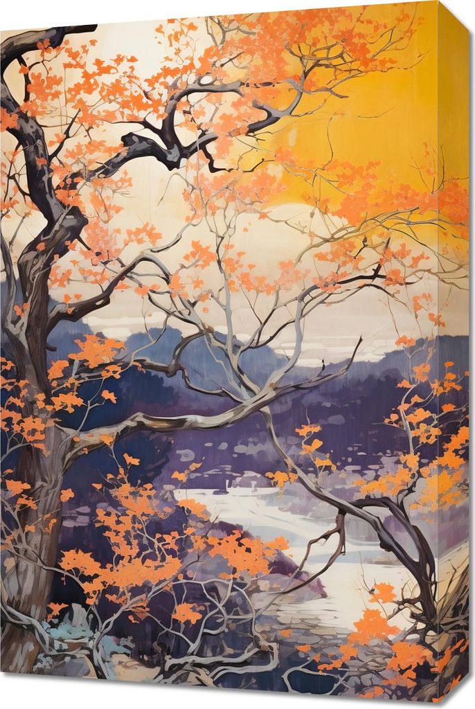 Bild 40x60cm Goldener Herbst am See