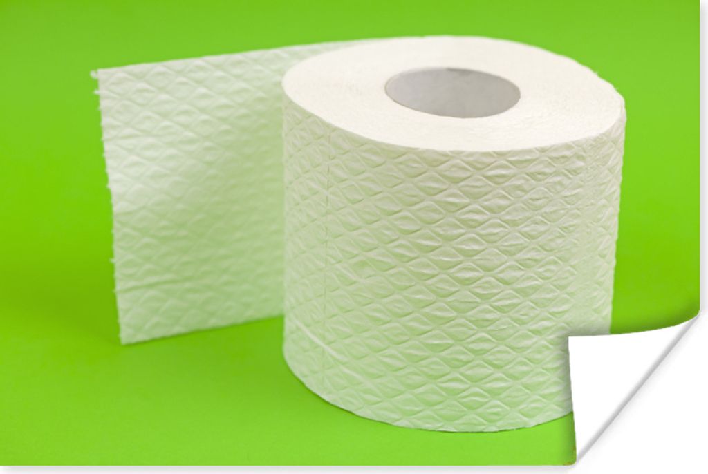 MuchoWow Poster Toilettenpapier auf Grün 120x80 cm - Bilder