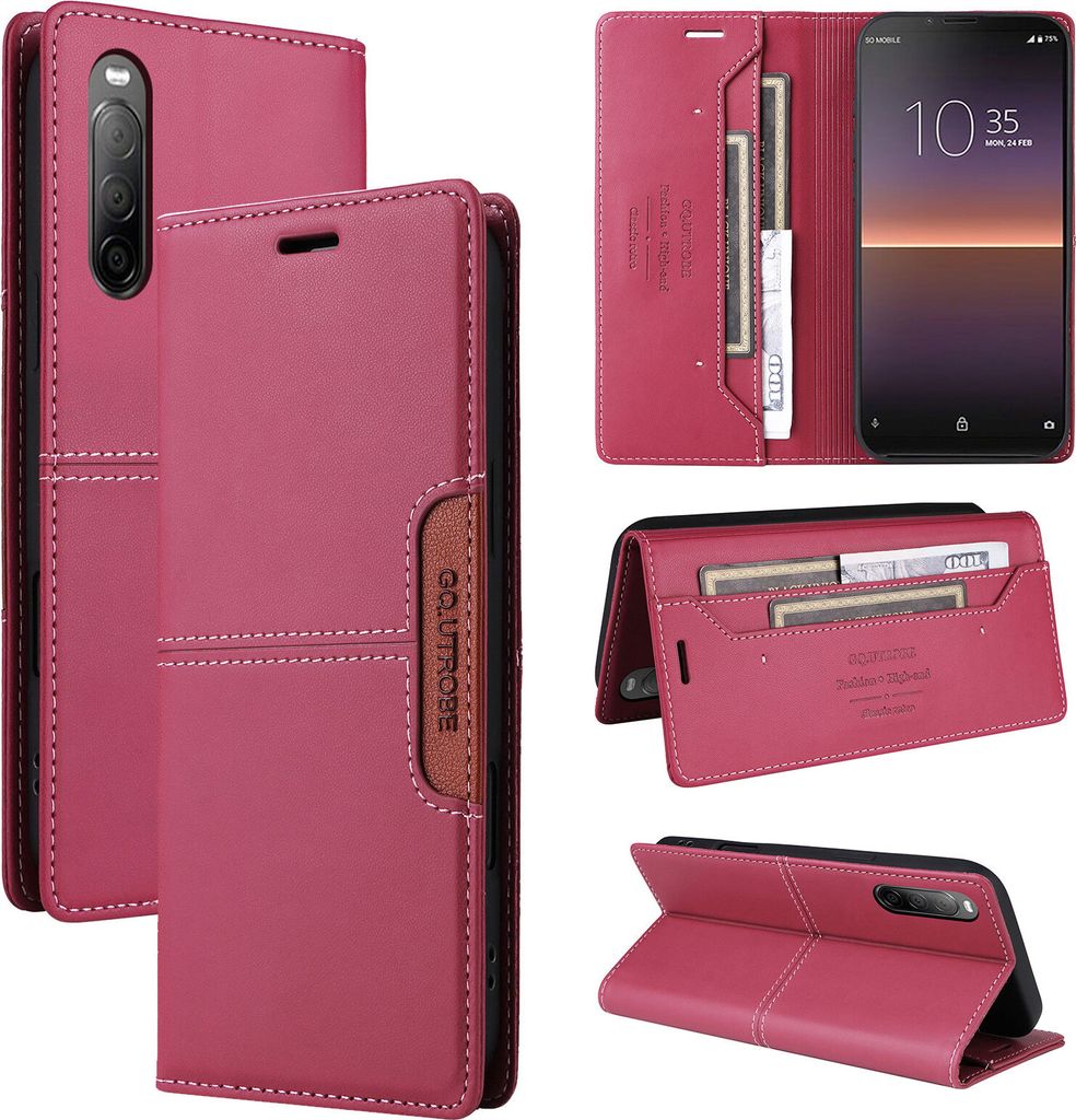 Pouzdro pro Sony Xperia 10 II, kožené flipové peněženkové Obrázek produktu 