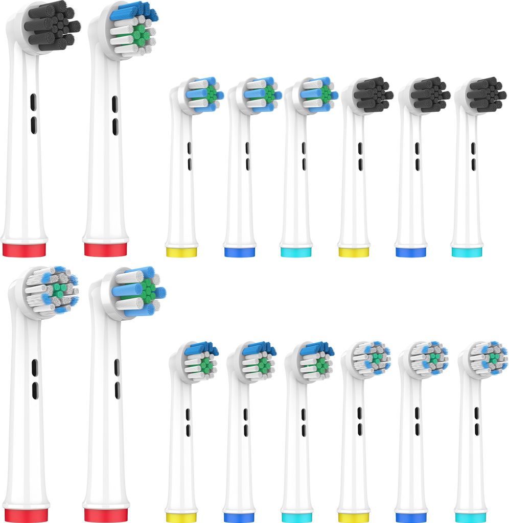 Aufsteckbürsten Kompatibel für Oral B Zahnbürsten (16er Pack) - 4x Sensitive 4x Precision, 4x Cross, 4x Vitality