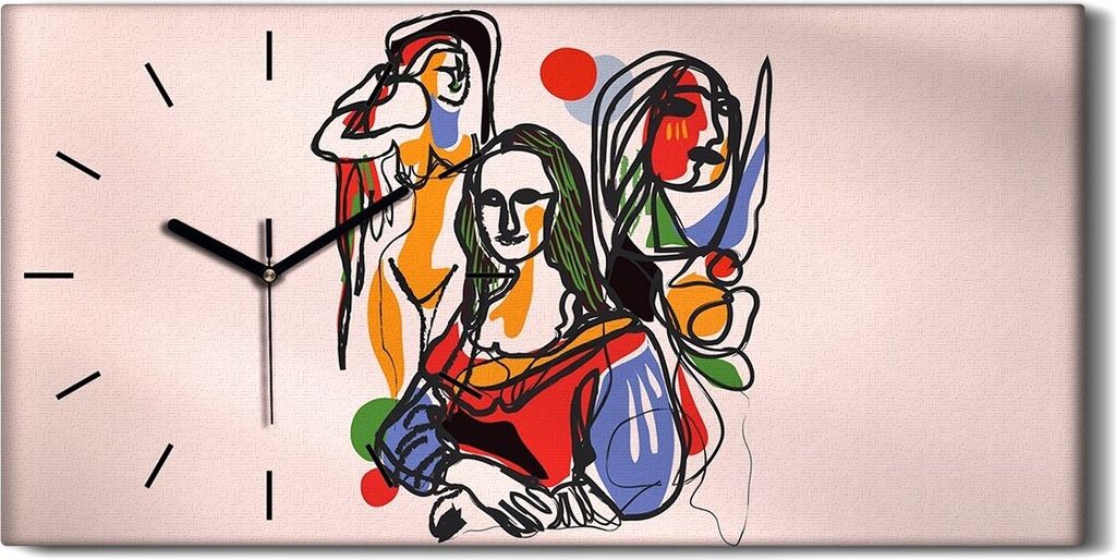 Küchenuhr Bürouhr Leinwand Uhr Kunstdruck 60x30 Kunst Frauen Malerei - schwarze Hände