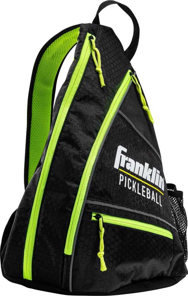 Sac Bandoulière Pickleball Franklin Noir Vert pour Raquettes et Balles