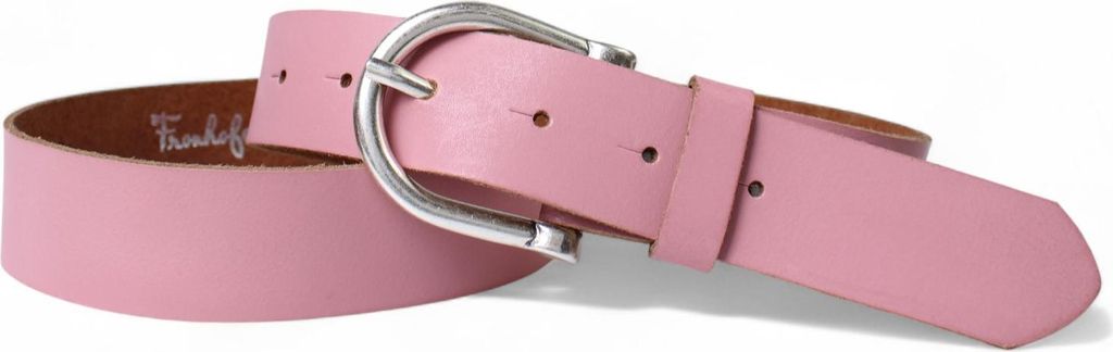 FRONHOFER Damen Ledergürtel 3,5 cm Dornschnalle Hufeisen altsilber, echt Leder