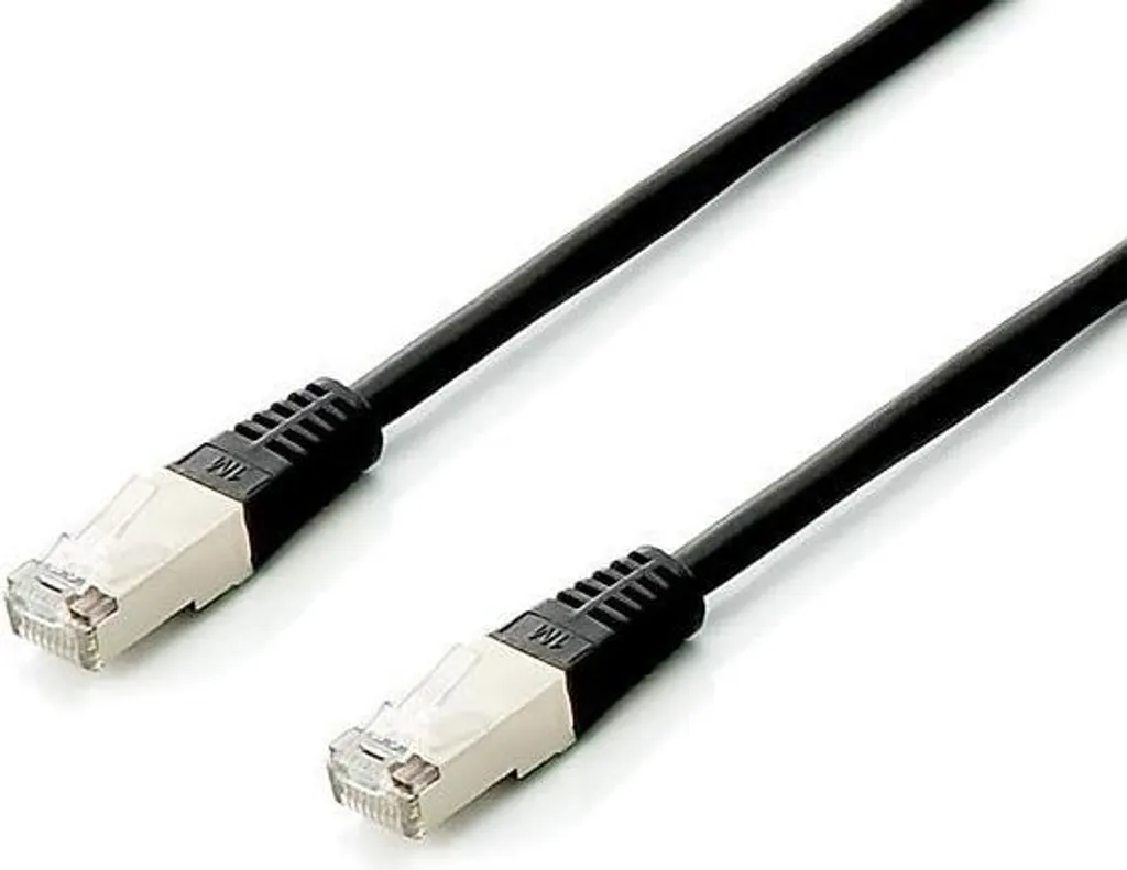 Equip Câble patch Cat6A S/FTP 2xRJ45 2.00m noir Plat - Pack de 10 pièces