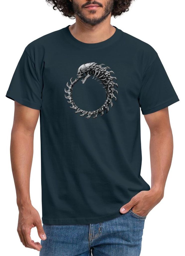 Spreadshirt Alchemy England Alchoboros Gothic Männer T-Shirt, M, Navy