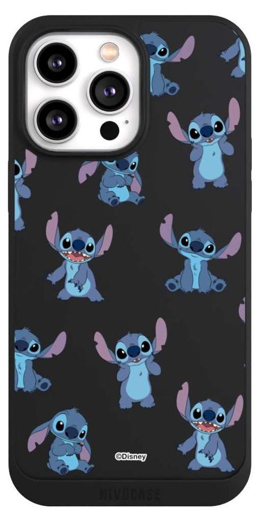 NIVOCASE Handyhülle für Apple iPhone 14 Pro Max Hülle NIVOpure Case Schwarz Disney Offizielles Lizenzprodukt Lilo & Stitch