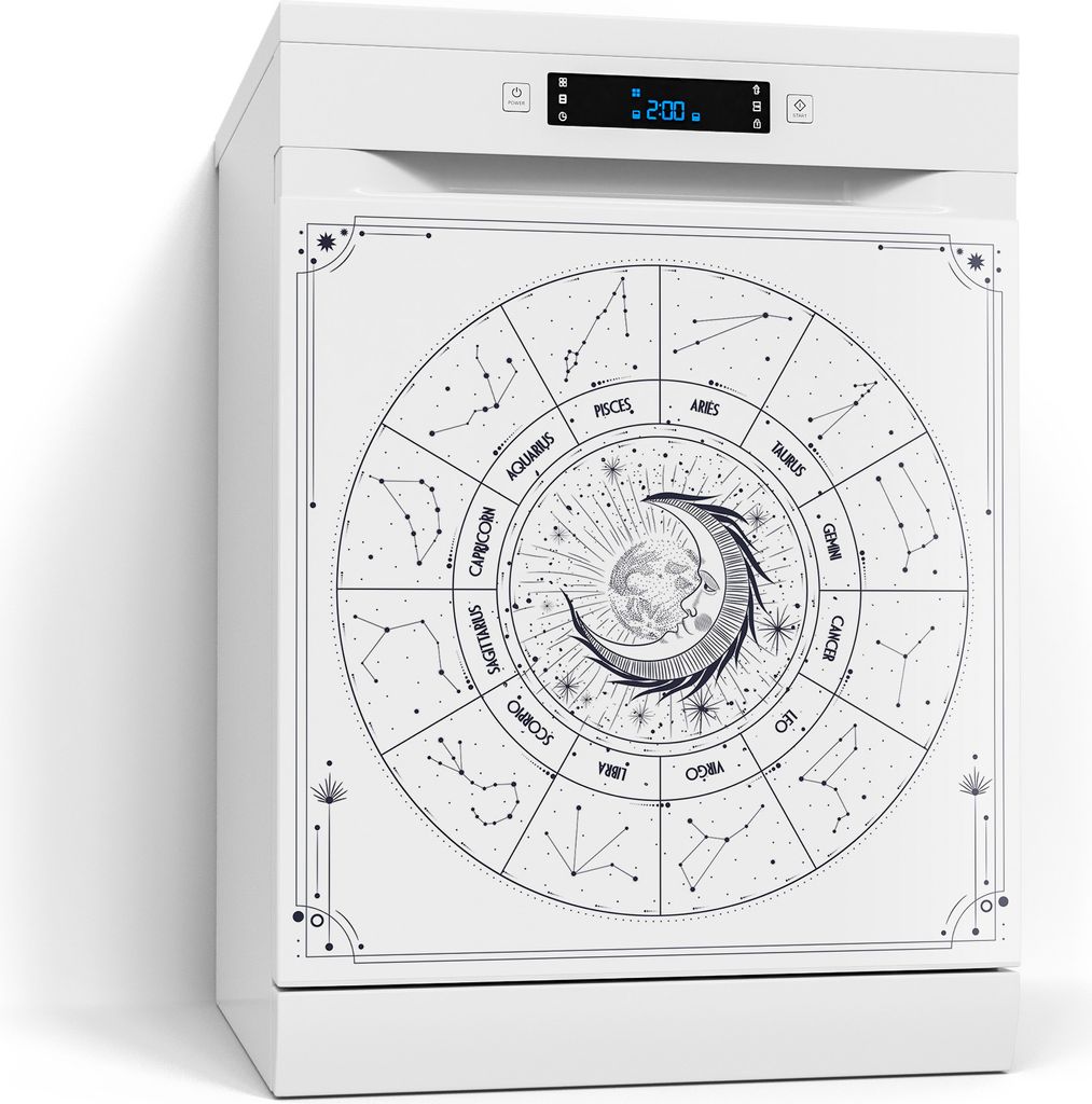 DEQORI Magnetmatte Spülmaschine beschreibbar 60x60 cm 'Kosmische Sinfonie' Magnetfolie