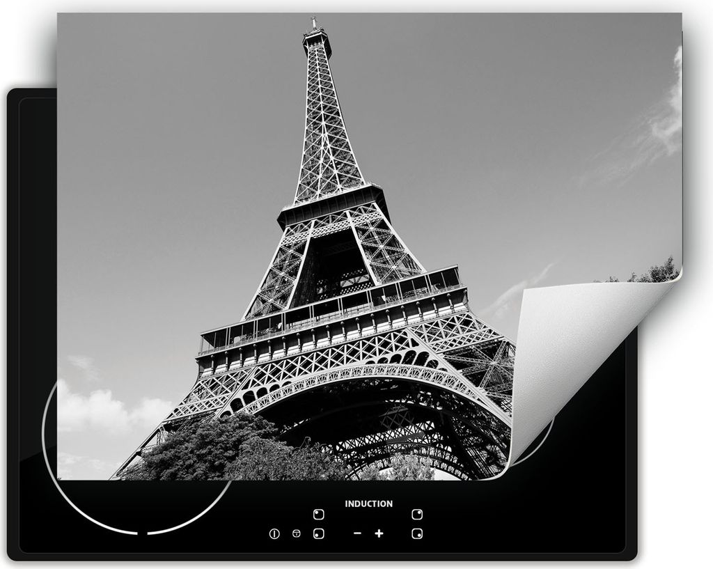 DarHaus Herdabdeckplatte 70x52 cm Anti Rutsch Matte Aufrollbar, grau - Paris