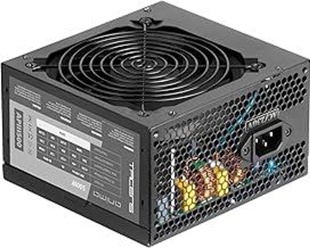 Tacens Anima APIII500, Netzteil PC ATX 500W, SMD Technologie 85% Bronze 12V, Ultra-leiser 12cm Lüfter, Schwarz