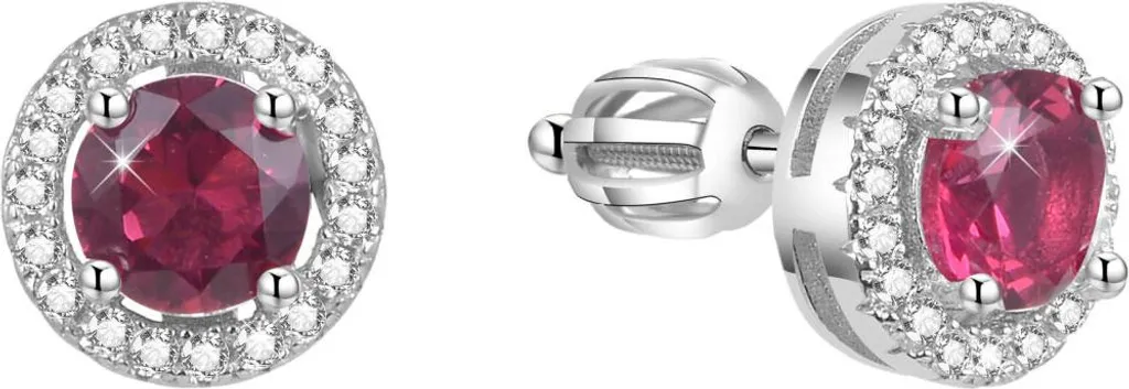 GNOCE Orecchini Cuore Rosa In Un Cerchio Orecchini In Argento Sterling 925 Con Pietre Cz Chiare Zirconi Orecchini Da Donna Gioielli Idea Regalo
